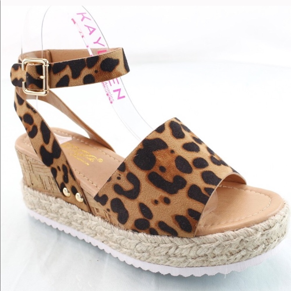 Elegant Animal Print Espadrille Platform Sandals